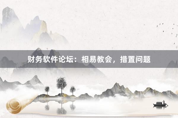 财务软件论坛:相易教会,措置问题